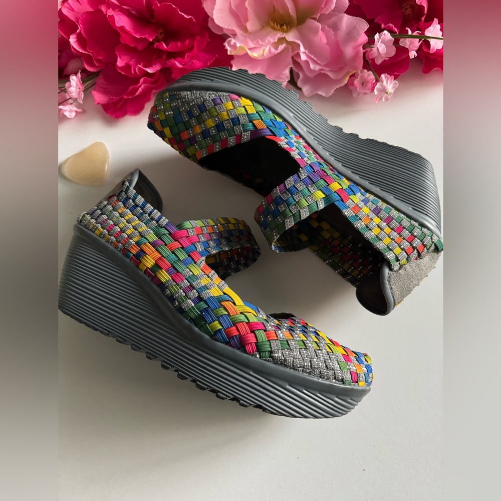 Colorful Woven Platform Sandals
